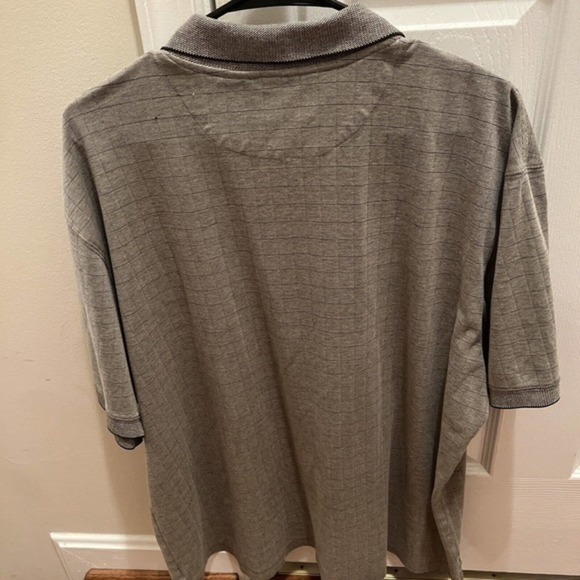 Men's Pullover Shirt, Haggar,‎ XL, Brown Stripes, No Pockets, Cotton/Polyester - Picture 2 of 4